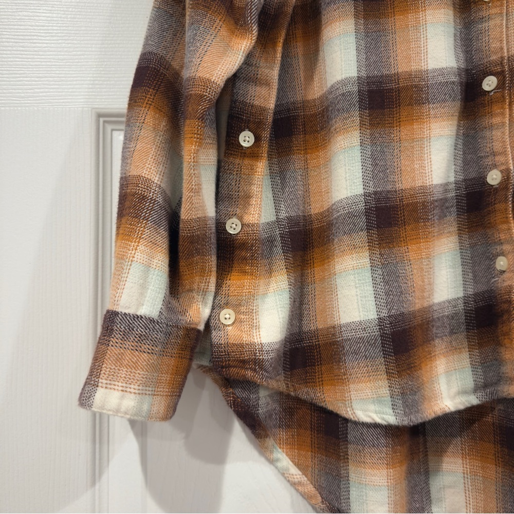 Madewell Flannel Oversized Ex-Boyfriend Button Down Shirt in Bickett Plaid Sz S - Picture 6 of 15